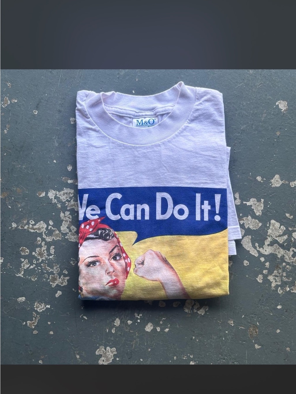 M&O White "We Can Do It!" Short Sleeve Graphic Tee